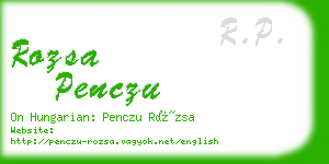 rozsa penczu business card